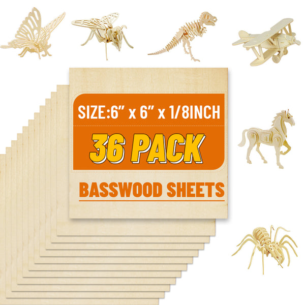 36 PCS Basswood Sheets