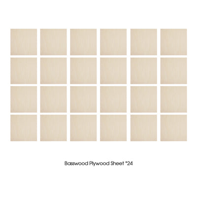 24pcs Basswood Plywood Sheets
